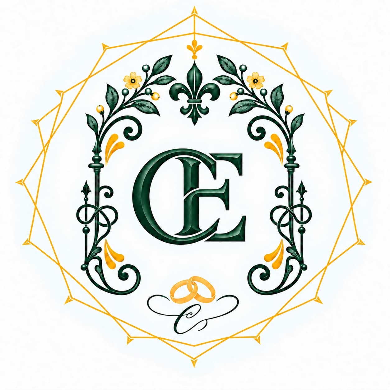Emblema del matrimonio di Cinzia ed Enrico, con monogramma CE
